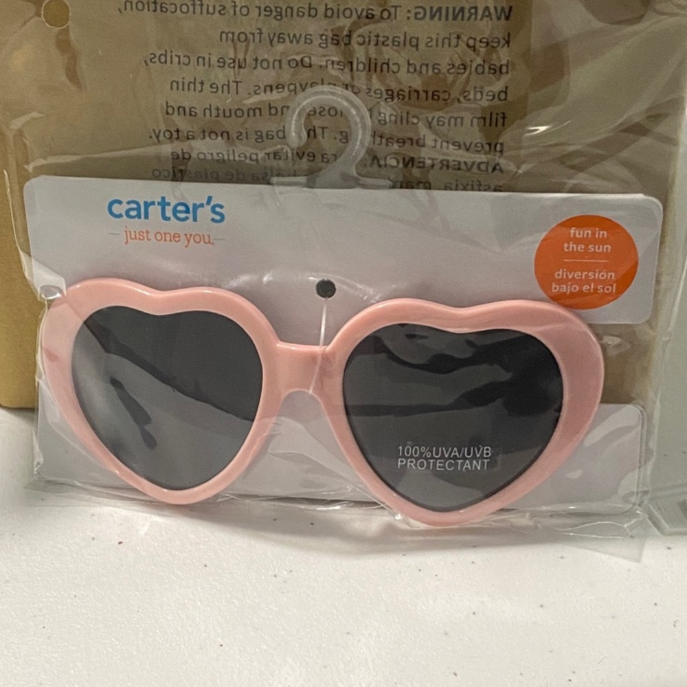 Carter's Pink Heart-Shaped Sunglasses with Dark Lenses
